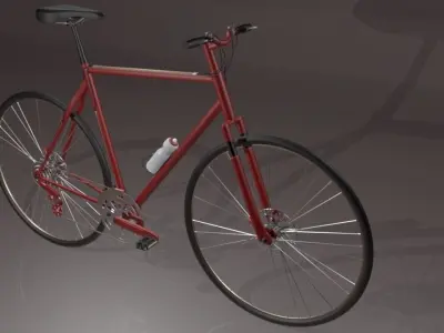 Red Bicycle 3D model 3D model
