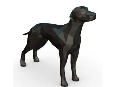 Dalmatian low poly dog 3D print model