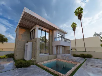 Modern Duplex Villa 4-  265 SQM  Full Package 3D model