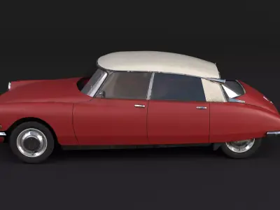 Rusted Citroen DS 19 Low-poly 3D model