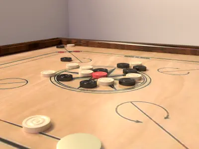Carrom Board Game 3D model