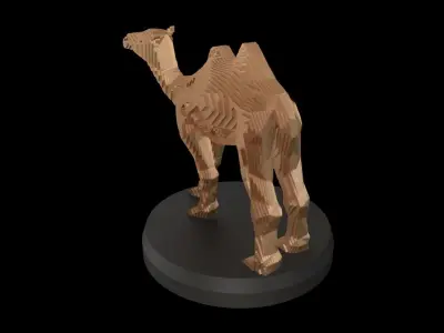Parametric V Camel Low-poly 3D model