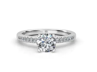 aj-02 diamond engagement ring gold 3D print model