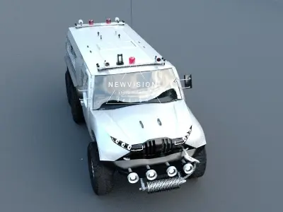 TERMINATOR concept truck Low-poly 3D model