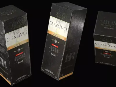 Whisky Box - Realistic PBR Packaging 3D Model - Game Ready Prop  Low-poly 3D model