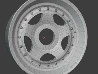 Generic old school racing wheel Low-poly 3D model