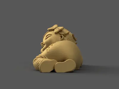 Cute Baby Doll Figurine STL for 3D Printing 3D print model