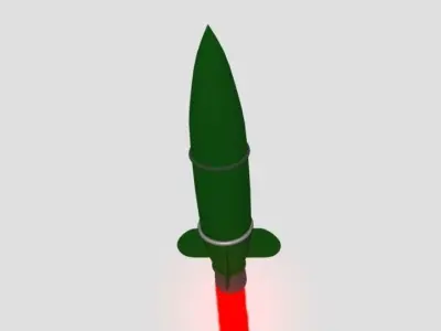 rocket missile with light 3D print model