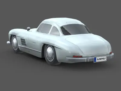 Mercedes Benz 300SL Gullwing Low-poly 3D model