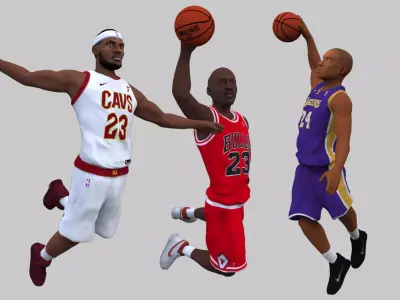 NBA players Jordan Lebron Kobe pack for full color 3D printing 3D print model