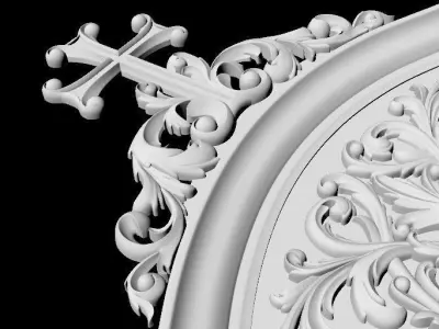Central decor ornament for furniture 3D model 1073