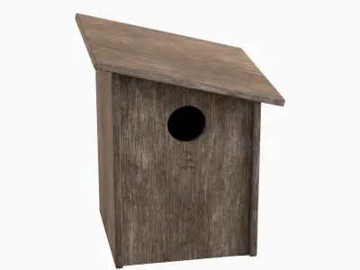 Wooden Birdhouse C 02 3D model