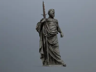 Man Statue Low-poly 3D model