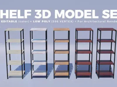 SHELF 3D MODEL SET Low-poly 3D model