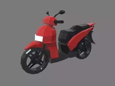 Low Poly Motorbike 04 Low-poly 3D model