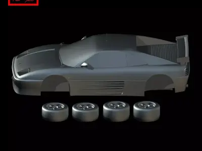 Ferrari 348 GT-C LM 1994 3D print model