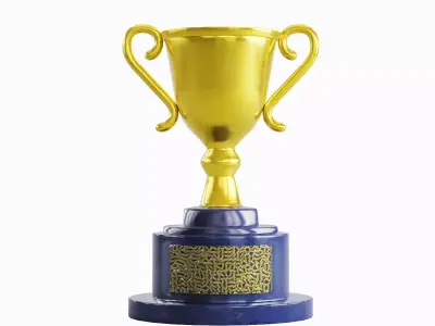 Trophy Gold Award 02 Low-poly 3D model