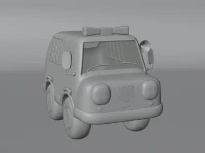 Police Car Cartoon  3D model