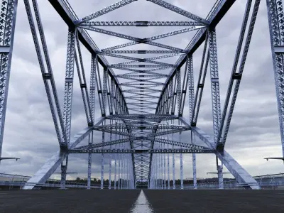 Steel Through Arch Bridge 3D model