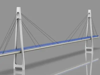 Footbridge Low-poly 3D model