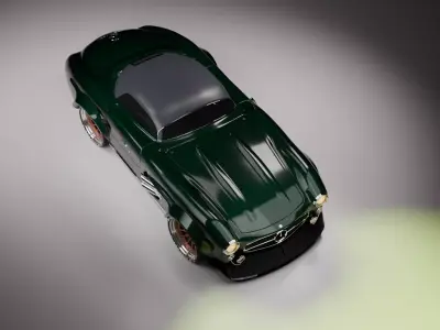 3d Model of Mercedes benz restomod newer Gullwing SL 300 Low-poly 3D model