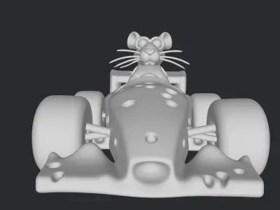 cheese f1 car and mouse 3D print model