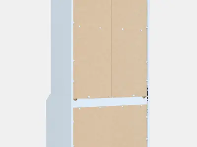 HAUGA High cabinet with 2 doors Low-poly 3D model