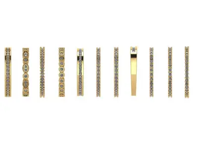 minimalist set of 11 ring for everyday  3D print model