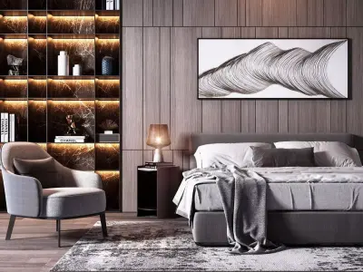 model decoration villa bedroom Home 3D model