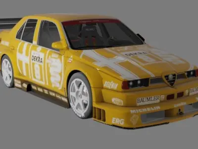 Alfa Romeo Racing Car Low-poly 3D model