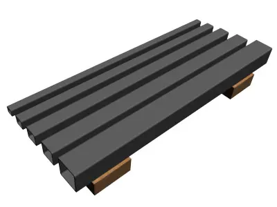 109in Wall Square Ornamental Tube 3D model