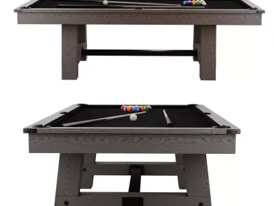 Yukon 8 pool table and two cues 3D model