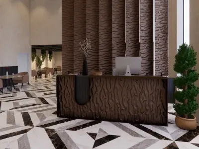 RESTAURANT AND LOUNGE INTERIOR AND EXTERIOR 3D DESIGN 3D model