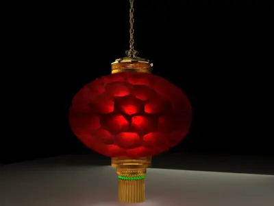 Chinese Red Lantern 3D model 18