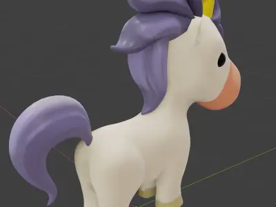 Cartoon Unicorn Rigged 3D model