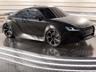 Audi TT Rs with Bodykit Low-poly 3D model