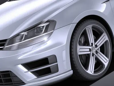 Volkswagen Golf VII R Variant 2015 VRAY  3D model