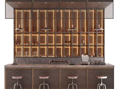 Industrial Bar Counter 3D model