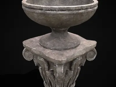 Floral Garden Decoration Stand Low-poly 3D model