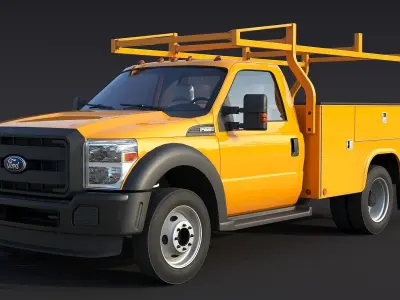 Utility truck Low-poly 3D model