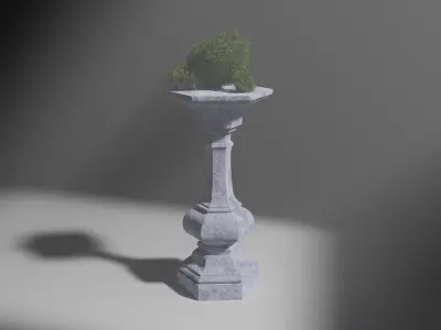 Dual 3D Pedestal Set Pristine and Damaged and bonus Low-poly 3D model