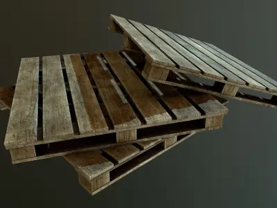 Game-Ready Liftruck with pallet Low-poly 3D model