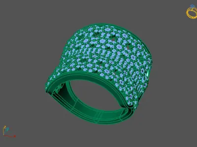STL 3DM Print Ready Women Diamond Ring Lightweight Printable  3D print model 96