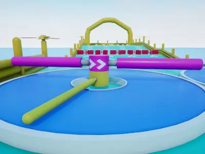 Platform Obstacle Course - Modular and Customizable Low-poly 3D model