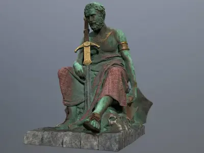 statue 4 Low-poly 3D model