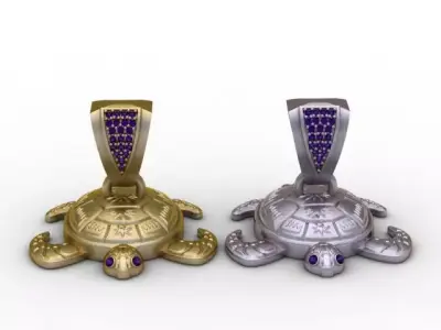 Celestial Turtle Pendant Luxury Sea Spirit Jewelry STL 3D print model