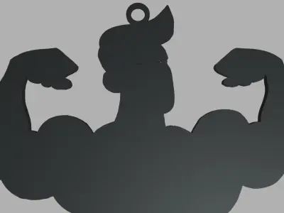 Body Building Key Ring Chain 02 3D model