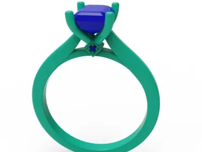 Solitaire Engagement Ring 06 3D print model