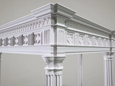 Highpoly Gothic Column type-2 3D model