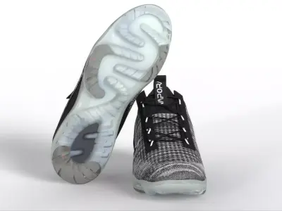 Nike Air VaporMax Flyknit 2021 Oreo Low-poly 3D model